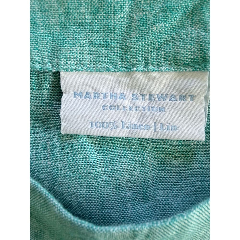 Martha Stewart 100% Linen Top Teal Women M Lagenlook Summer Vacation Resort - Picture 8 of 9